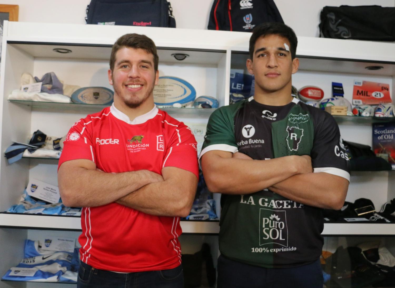 SEMIFINAL 1. Federico Lazarte (Los Tarcos) y Maximo Zerda (Tucuman Rugby), hblaron sobre el duelo que sostendrán este sábado en Marcos Paz. FOTO: Tomás Gray 