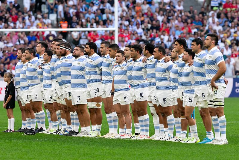 Los Pumas vistiendo la camiseta titular ante Gale. Foto: Gaspafotos 