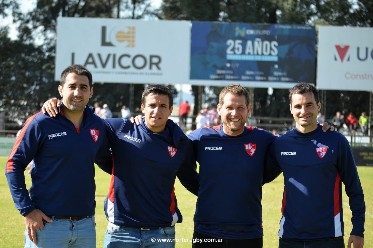 RENOVACIÓN EN JOCKEY. Baltazar Decavi, Gastón Figueroa, Bruno Gonzalez y Francisco Arias, parte del staff del plantel en este año. Foto: Norte Rugby 